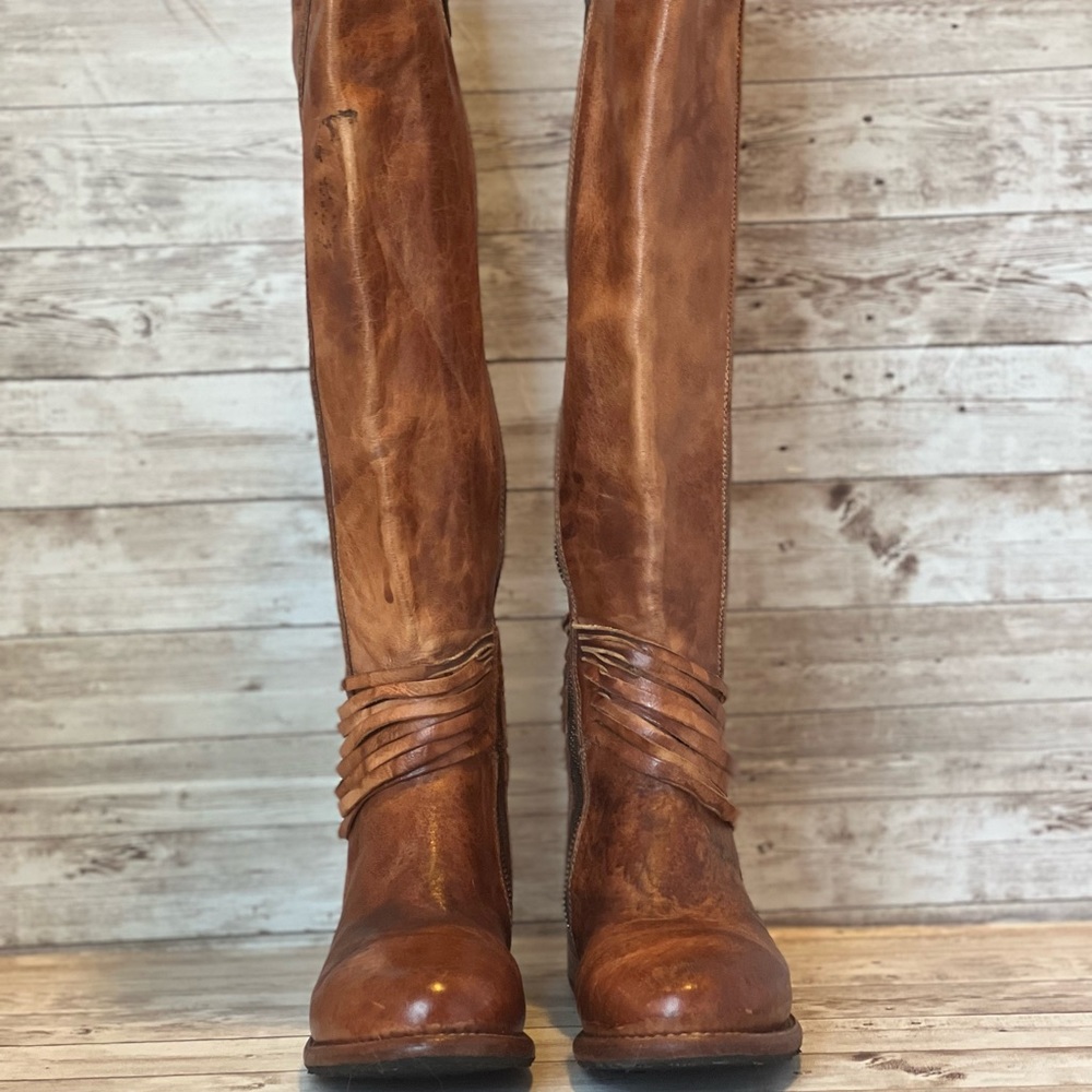 Bed Stu tall boots, size 8, brown distressed leather, never been worn